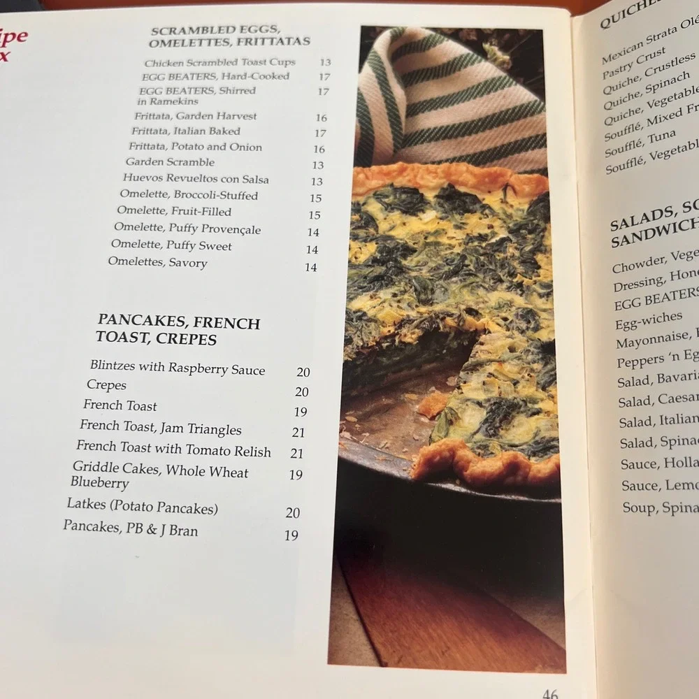Eating to Your Heart's Content II Recipes from Egg Beaters Cookbook 1990 Nabisco